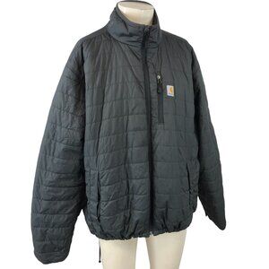 CARHARTT Rain Defender Insulated Jacket Gray Relaxed Fit Jacket MENS LARGE